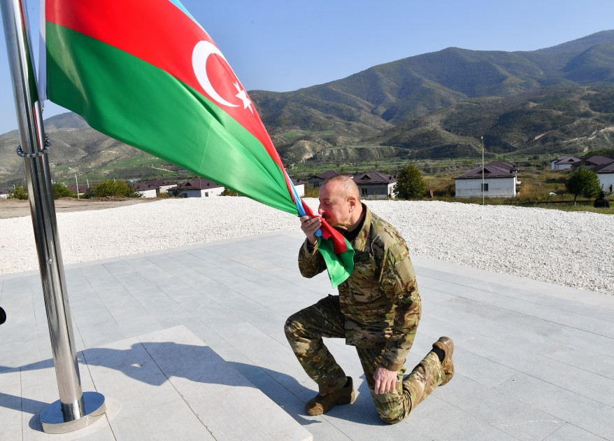 News about - President Ilham Aliyev raises national flag of Azerbaijan in Khojaly town and Asgaran settlement