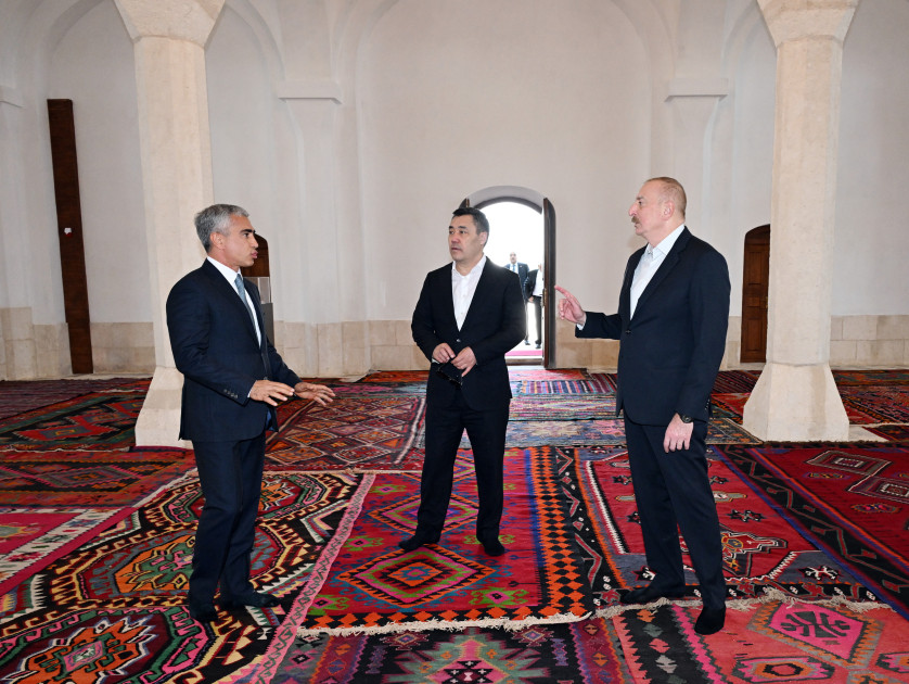 195539-0485891.jpg + President Ilham Aliyev and President Sadyr Zhaparov attend opening of Aghdam Juma Mosque after restoration News about - President Ilham Aliyev and President Sadyr Zhaparov attend opening of Aghdam Juma Mosque after restoration