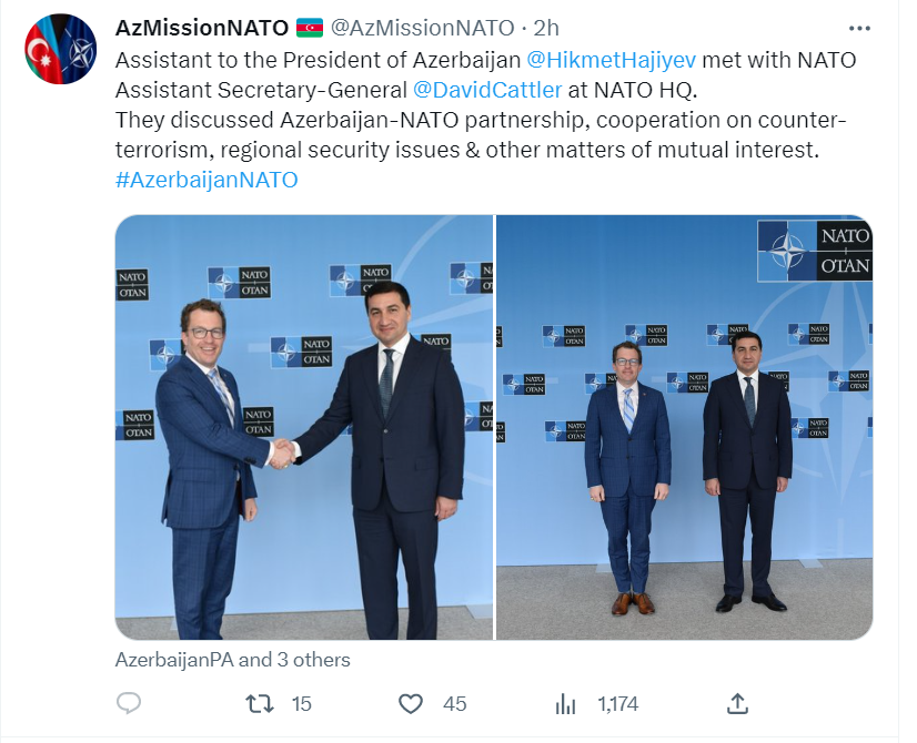 News about - Azerbaijan, NATO discuss partnership, cooperation on counter-terrorism 