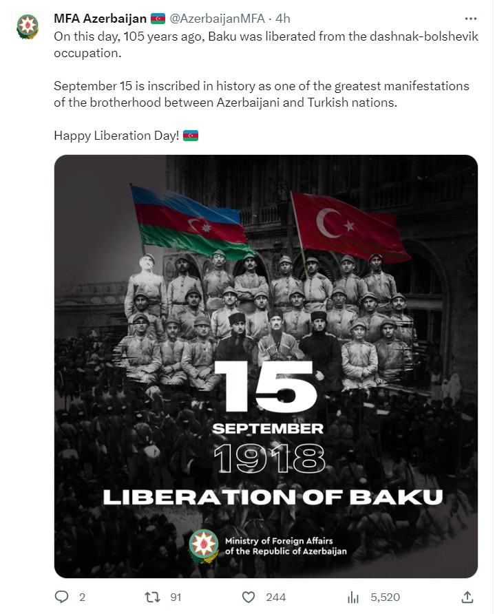 News about - September 15 inscribed in history as one of greatest manifestations of Azerbaijan-Türkiye brotherhood: Foreign Ministry