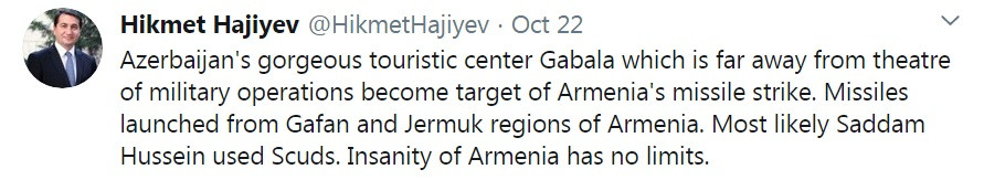 News about - Azerbaijan’s Gabala comes under missile fire from Armenia’s Gafan, Jermuk
