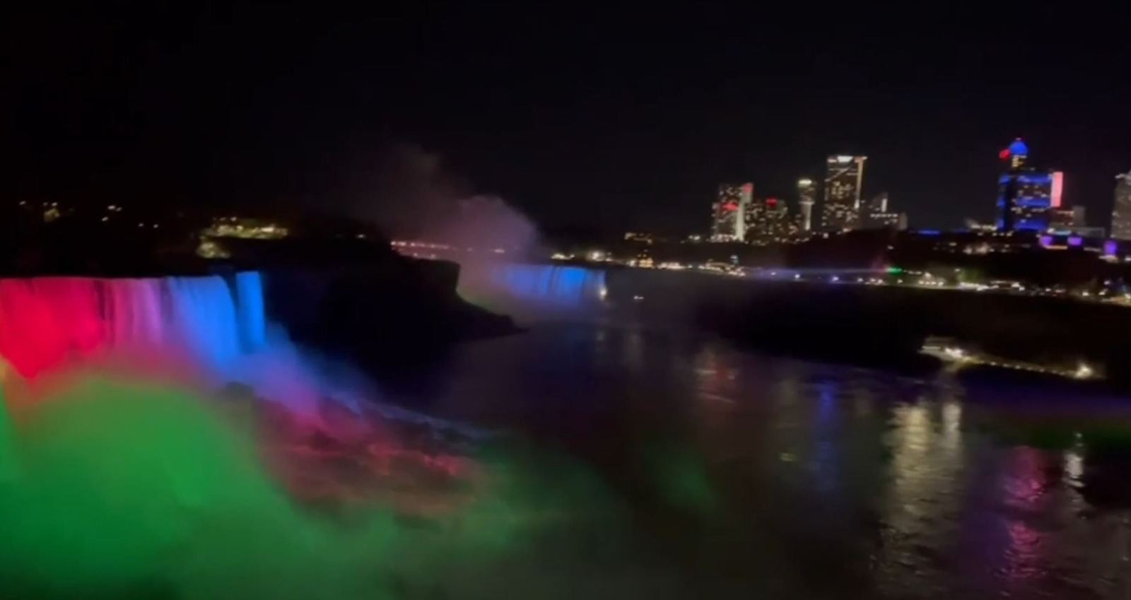 News about - Niagara Falls lit up with colors of Azerbaijani flag (PHOTO)