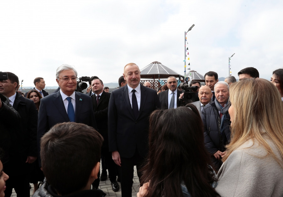 News about - Azerbaijani and Kazakh presidents attend opening ceremony of Kurmangazy Children's Creativity Center in Fuzuli