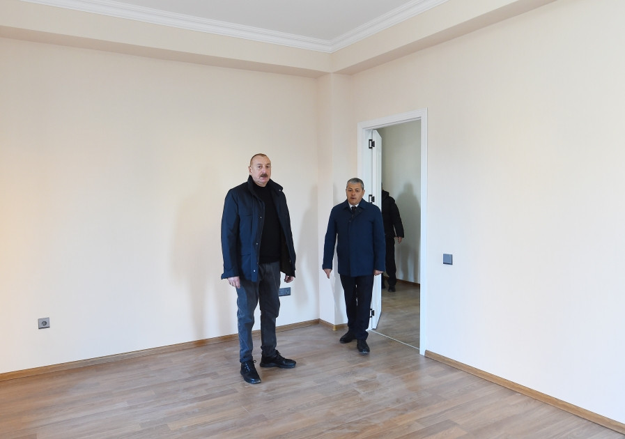News about - President Ilham Aliyev examines construction progress of first residential complex consisting of 23 buildings in Shusha