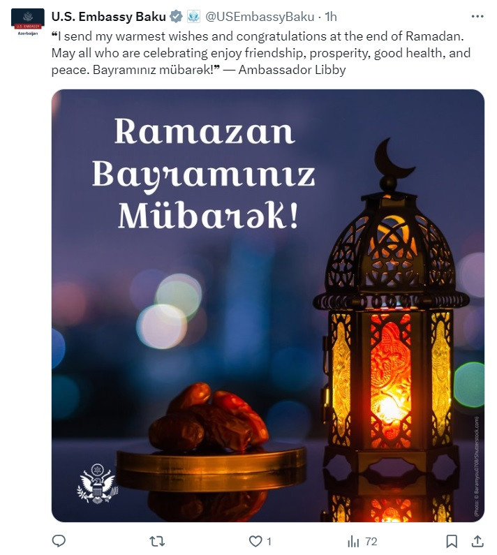 194985-0809185.jpg + US ambassador to Azerbaijan extends Eid greetings News about - US ambassador to Azerbaijan extends Eid greetings
