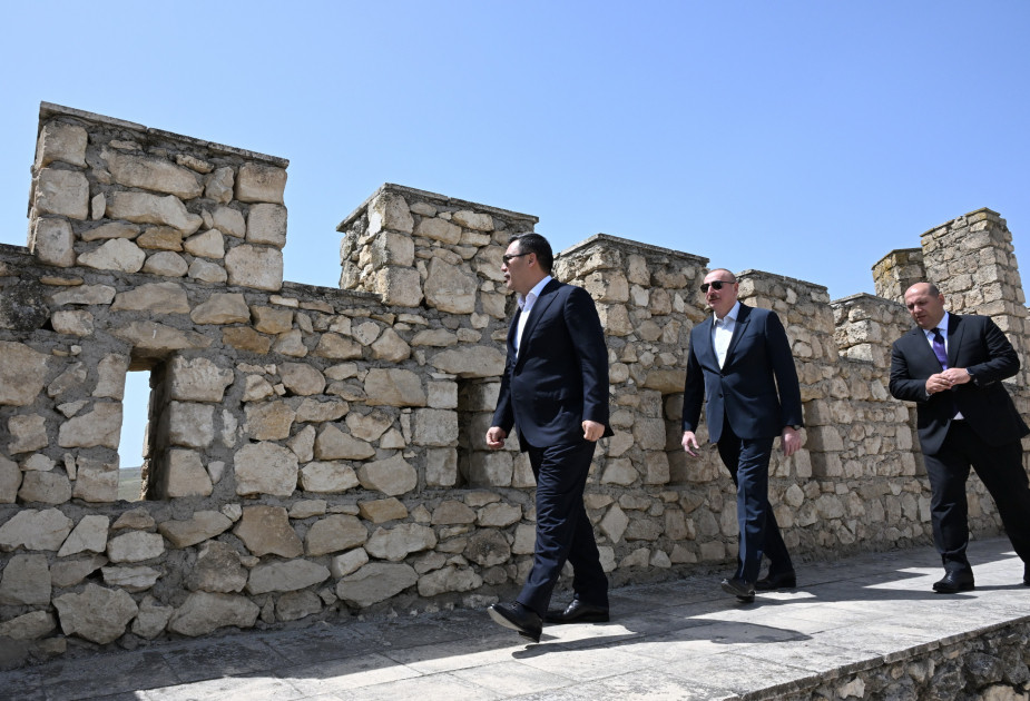 News about - Presidents of Azerbaijan and Kyrgyzstan tour Shahbulag Castle in Aghdam