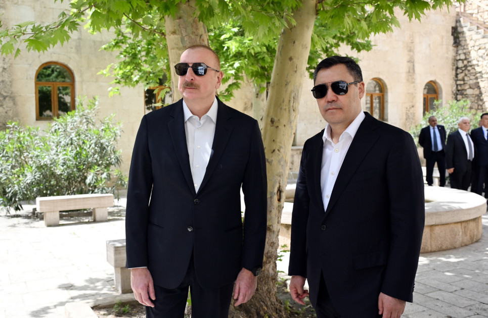 News about - Presidents of Azerbaijan and Kyrgyzstan tour Shahbulag Castle in Aghdam