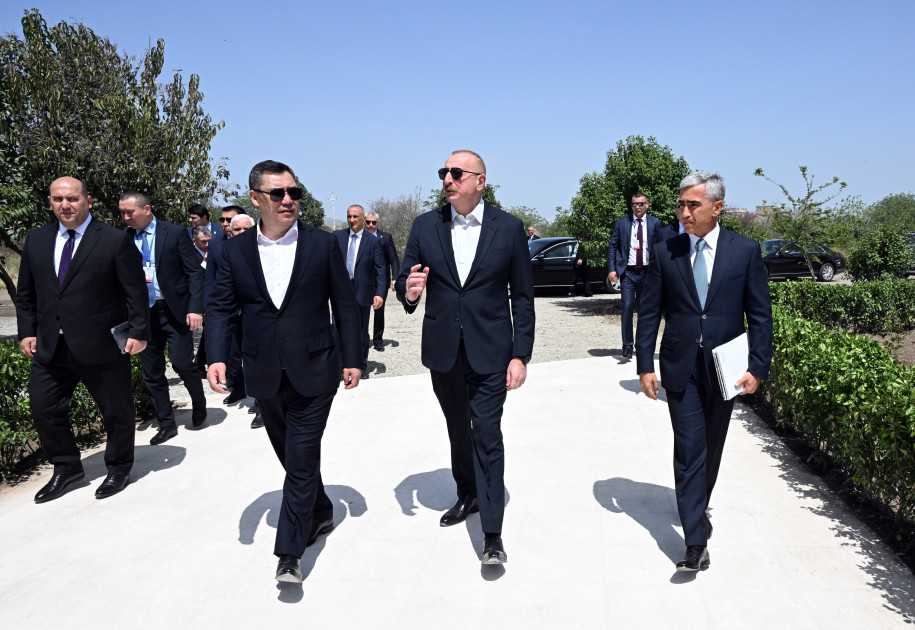 195539-0485891.jpg + President Ilham Aliyev and President Sadyr Zhaparov attend opening of Aghdam Juma Mosque after restoration News about - President Ilham Aliyev and President Sadyr Zhaparov attend opening of Aghdam Juma Mosque after restoration