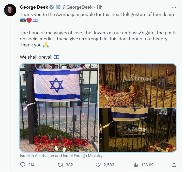 News about - Israeli ambassador thanks Azerbaijani people for their support