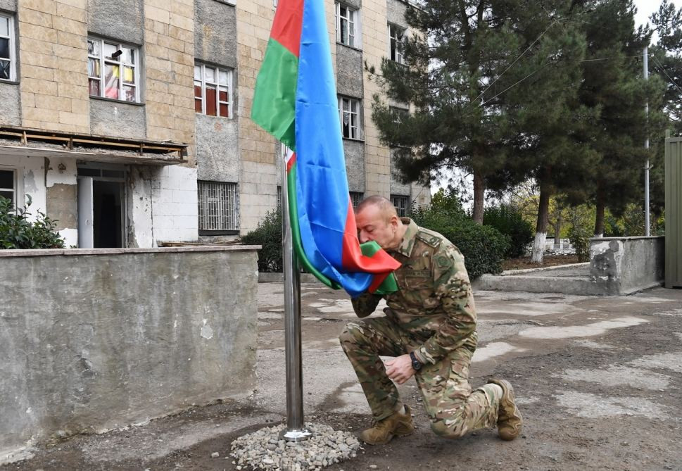 News about - President Ilham Aliyev hoists Azerbaijani flag in Fuzuli, Jabrayil and Khudaferin bridge