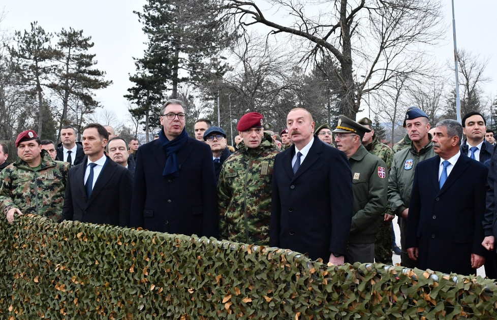 191378-0116617.jpg + Presidents Ilham Aliyev and Aleksandar Vučić view military equipment News about - Presidents Ilham Aliyev and Aleksandar Vučić view military equipment
