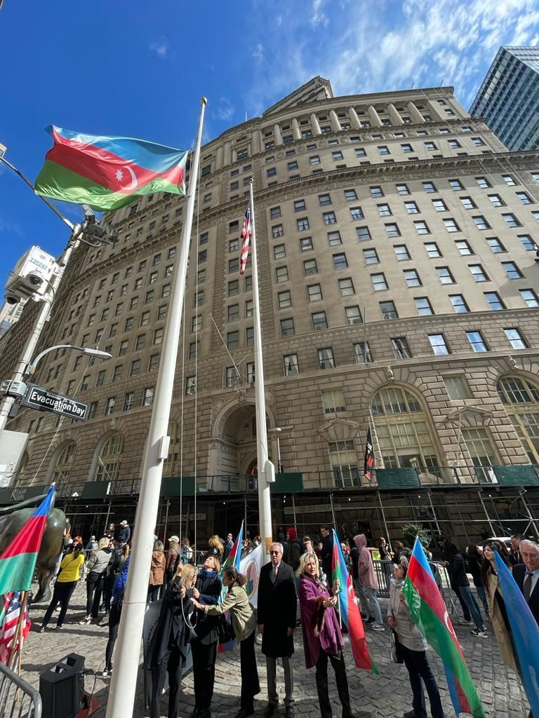 News about - Azerbaijani flag raised in New York on occasion of Day of Restoration of Independence (PHOTO)