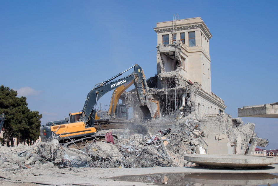 News about - Azerbaijan dismantles buildings in Khankendi built by junta regime during occupation (PHOTO)