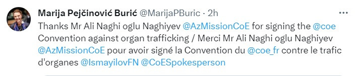 News about - Council of Europe Sec-Gen thanks Azerbaijani State Security Service head