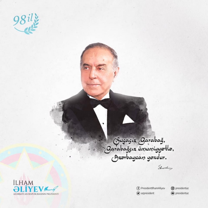 News about - President Ilham Aliyev makes Facebook post on 98th anniversary of national leader