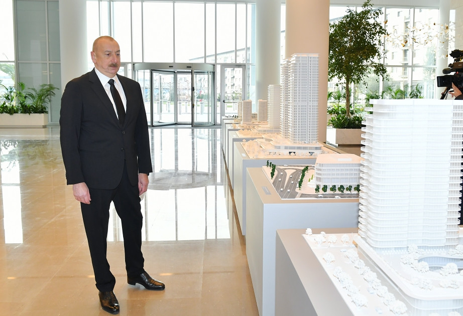 192541-0323423.jpg + President Ilham Aliyev views construction and redevelopment works, conditions created in Office building in Central Park Quarter of Baku White City News about - President Ilham Aliyev views construction and redevelopment works, conditions created in Office building in Central Park Quarter of Baku White City