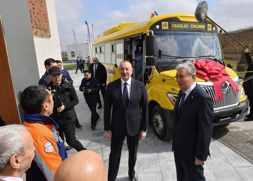 News about - Azerbaijani and Kazakh presidents attend opening ceremony of Kurmangazy Children's Creativity Center in Fuzuli