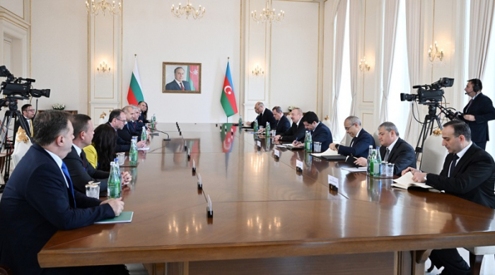  Azerbaijani and Bulgarian presidents hold expanded meeting 