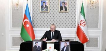  President Ilham Aliyev visits Iran’s Embassy in Baku, offers his condolences 
