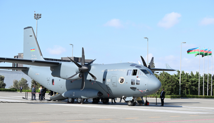 News about - President Aliyev presented with military transport aircraft produced by Italian company 