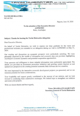2024/06/2-1719563505.jpg + Polynesian Liberation Front thanks Azerbaijan for support News about - Polynesian Liberation Front thanks Azerbaijan for support