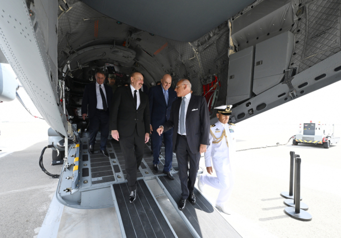 News about - President Aliyev presented with military transport aircraft produced by Italian company 