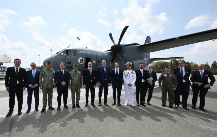 News about - President Aliyev presented with military transport aircraft produced by Italian company 