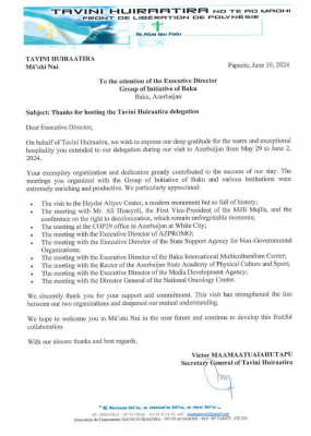 2024/06/2-1719563505.jpg + Polynesian Liberation Front thanks Azerbaijan for support News about - Polynesian Liberation Front thanks Azerbaijan for support