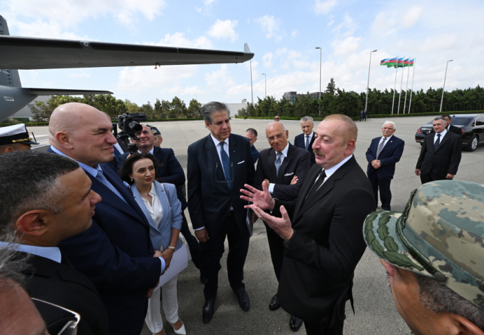 News about - President Aliyev presented with military transport aircraft produced by Italian company 
