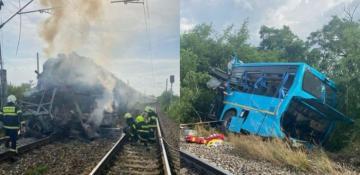 Prague-to-Budapest train collides with bus in Slovakia, killing 7 people