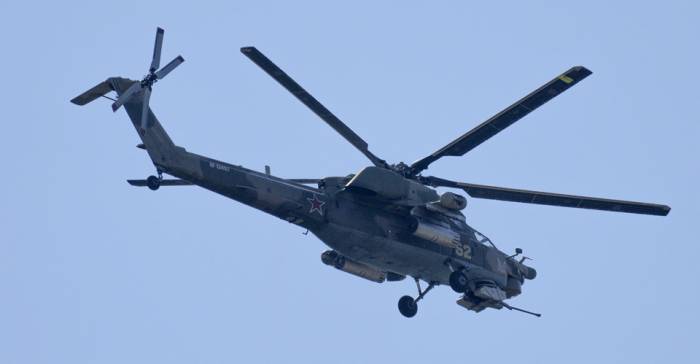 Russian military helicopter crashes, crew dead