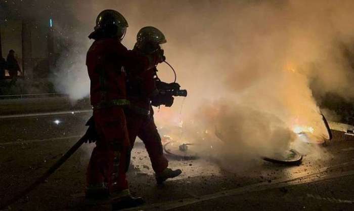 French police use tear gas against protesters in Paris 