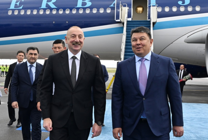 Azerbaijani president arrives in Astana for SCO summit 