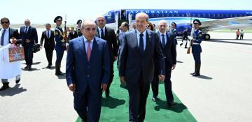 Northern Cyprus' president arrives in Azerbaijan's Fuzuli