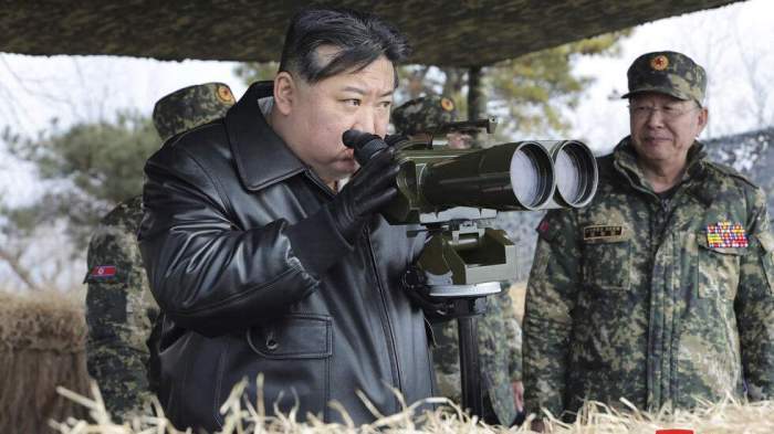 North Korea's Kim oversees test-firing of upgraded rocket launcher 
