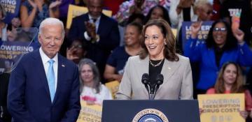 Biden and Harris hold first joint event since Biden's withdrawal 