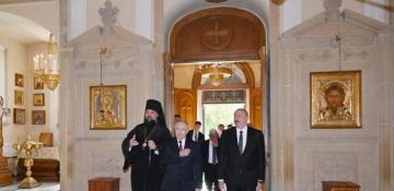 Azerbaijani, Russian presidents visit Holy Myrrhbearers Cathedral in Baku 