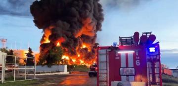 Ukraine drone attack sparks fire at Russia oil depot 