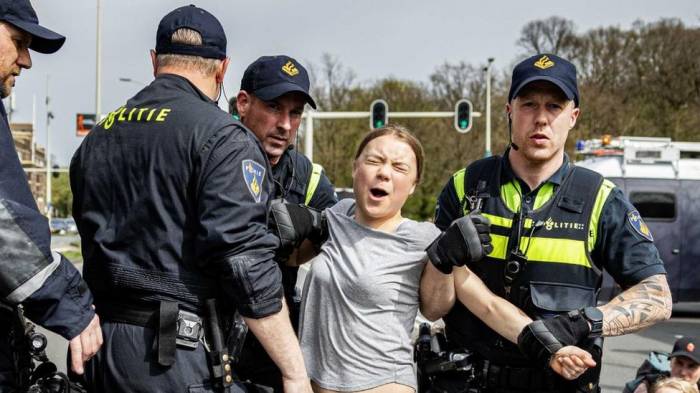 Police detain activist Greta Thunberg at Gaza war protest in Copenhagen 