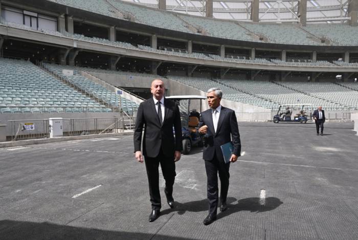 News about - President Aliyev reviews COP29 venue preparations at Baku Olympic Stadium -  PHOTO 