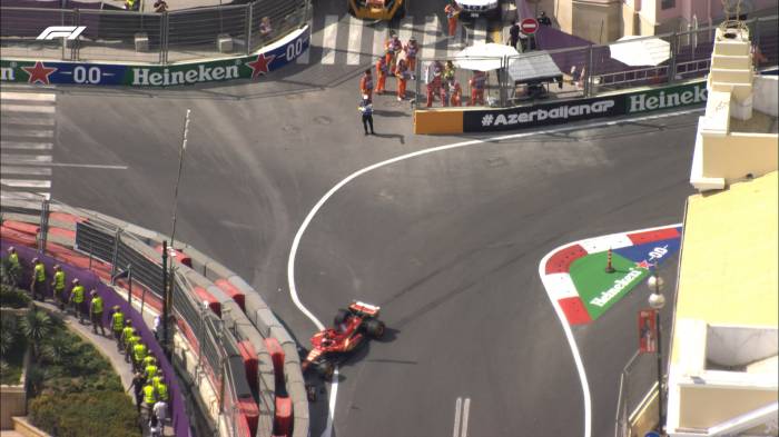 Azerbaijan GP: Ferrari driver Leclerc crashes during practice