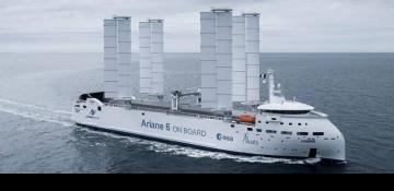 Hybrid cargo ship delivers NASA lunar module to Port Canaveral