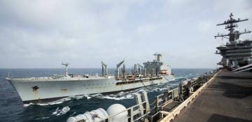 US Navy supply tanker damaged in wreck in Middle East 