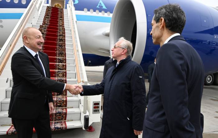 News about - Azerbaijani president arrives in Russia