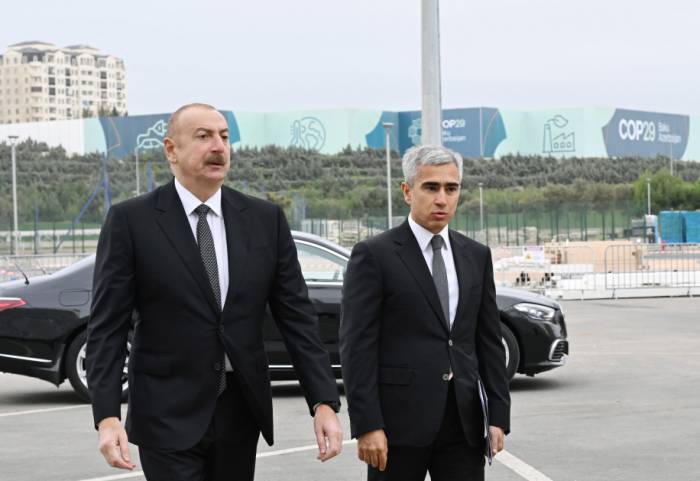 President Aliyev reviews ongoing preparations for COP29 at Olympic Stadium