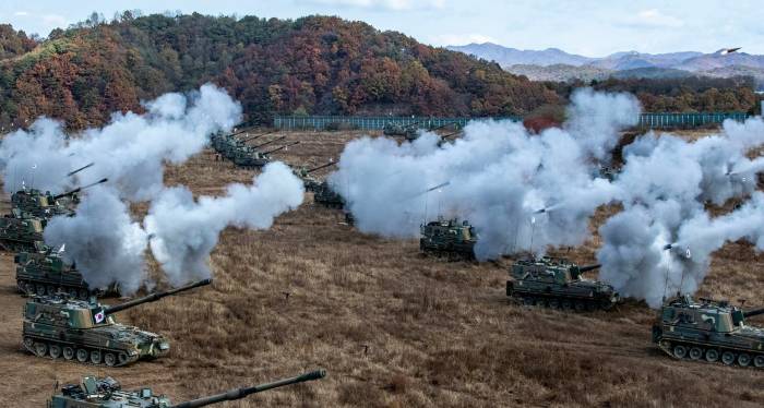 S. Korea conducts rocket artillery drills near border with N. Korea