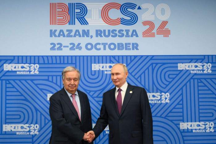 Guterres, Putin discuss global financial system, Mideast tensions