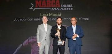 Messi receives MARCA award for most collective titles