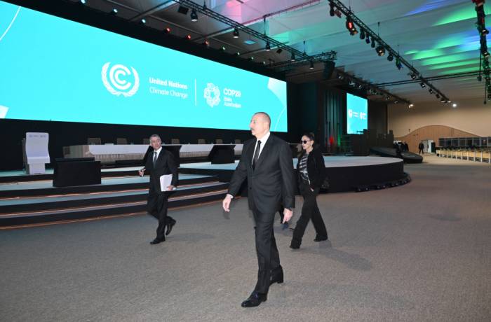 2024/11/1730713270.jpg + Azerbaijan's president reviews facilities created for COP29 at Baku Olympic Stadium area News about - Azerbaijan's president reviews facilities created for COP29 at Baku Olympic Stadium area