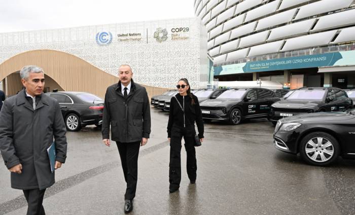 Azerbaijan's president reviews facilities created for COP29 at Baku Olympic Stadium area